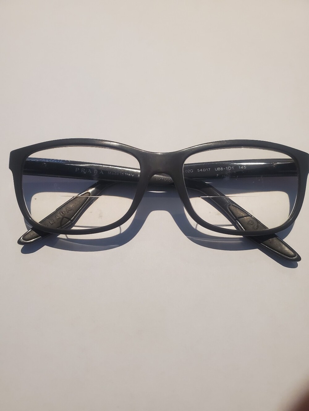Prada Matte Black Rectangular Frames VPS 02G UB8-101 54□17